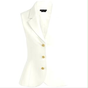 Alice + Olivia 12, off white Vest with Gold Accents